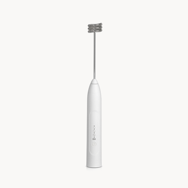 Downtown Mini Handheld Milk Frother for Latte and Coffee, Portable Foamer for Hot Chocolate, Battery Operated Stainless Steel Whisk for Rapid Drink Mixing and Creamy Foam Production