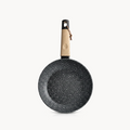 DOWNTOWN Nonstick Granite Frying Pan – Induction Base & Wood-Look Handle, Scratch-Resistant Stone Coating Skillet for Daily Cooking, Easy Clean, PFOA-Free-Granite