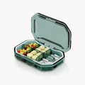 DOWNTOWN Portable Pill Organizer Box – Compact Travel Medicine Case with 6 Compartments, BPA-Free Daily Vitamin & Tablet Storage Container