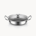 DOWNTOWN 30 cm Stainless Steel Soup Pot with Glass Lid – Large Cooking Pan with Handles, Durable Kitchen Cookware for Daily Cooking