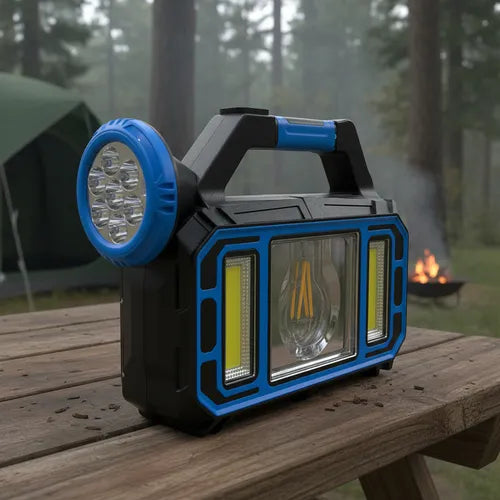 Downtown Rechargeable Emergency LED Lantern with Flashlight and Side Lights – Portable Multi Function Camping Light with USB Charging