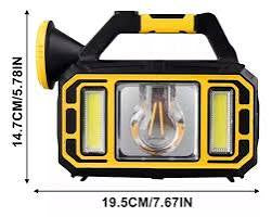 Downtown Rechargeable Emergency LED Lantern with Flashlight and Side Lights – Portable Multi Function Camping Light with USB Charging