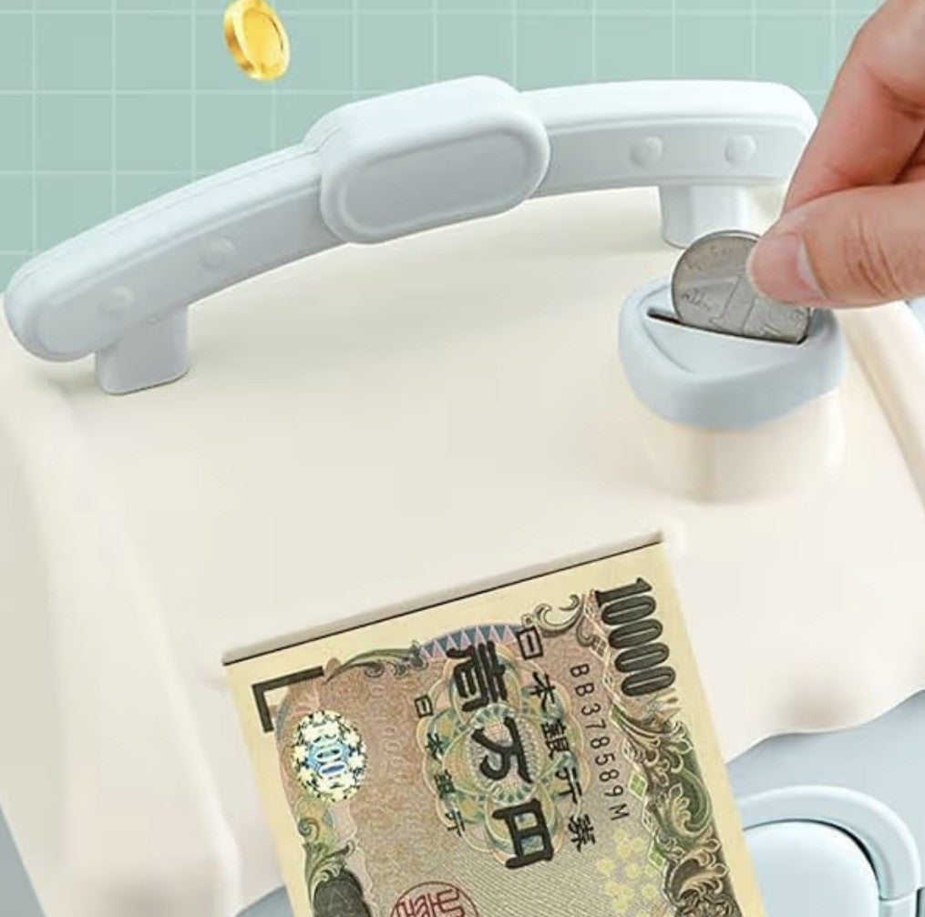 Downtown Kids House Piggy Bank with Lock and Key – Cute Money Saving Box for Coins and Cash Portable Storage Box
