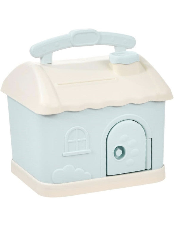 Downtown Kids House Piggy Bank with Lock and Key – Cute Money Saving Box for Coins and Cash Portable Storage Box