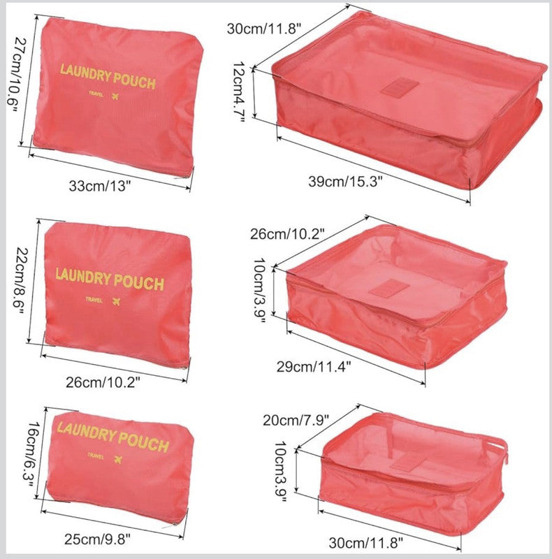 Downtown Travel Packing Cubes Set Laundry Organizer Bags Breathable Mesh Storage Pouches