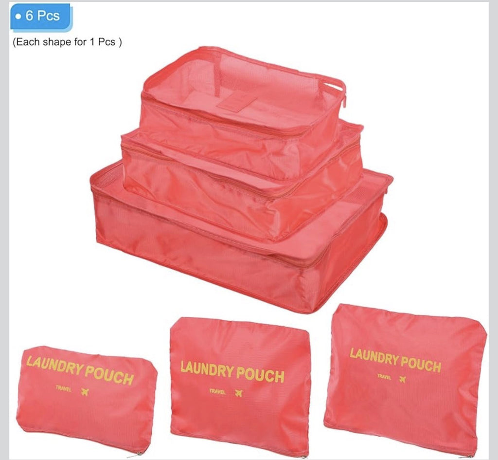 Downtown Travel Packing Cubes Set Laundry Organizer Bags Breathable Mesh Storage Pouches