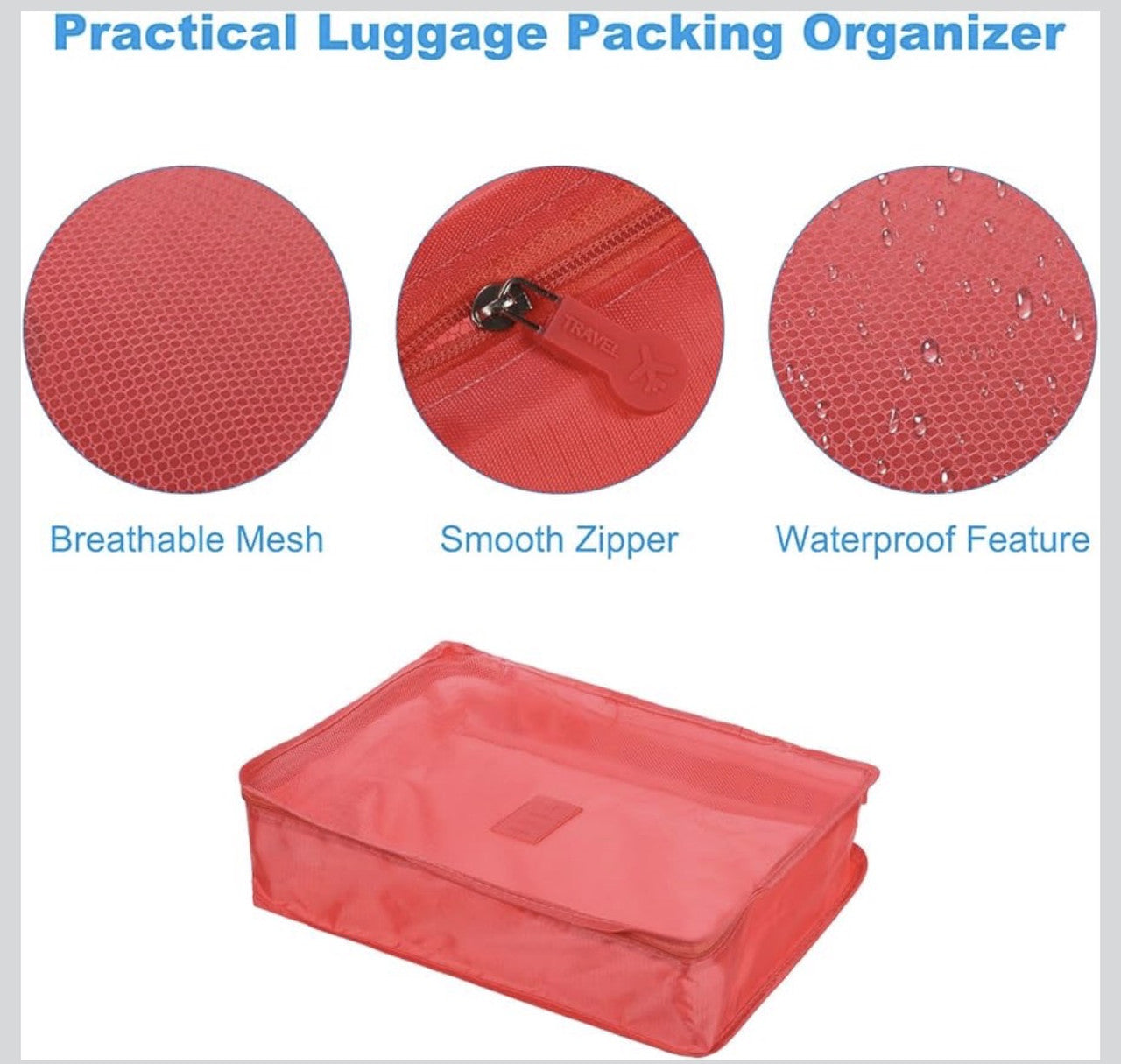 Downtown Travel Packing Cubes Set Laundry Organizer Bags Breathable Mesh Storage Pouches