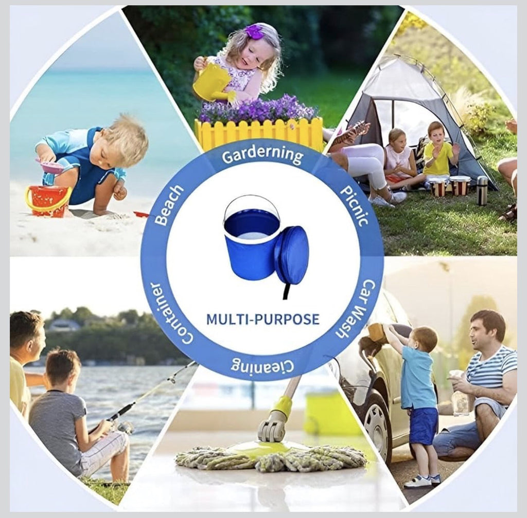 Downtown Collapsible Folding Bucket 13L Portable Water Container Outdoor Camping Cleaning Bucket