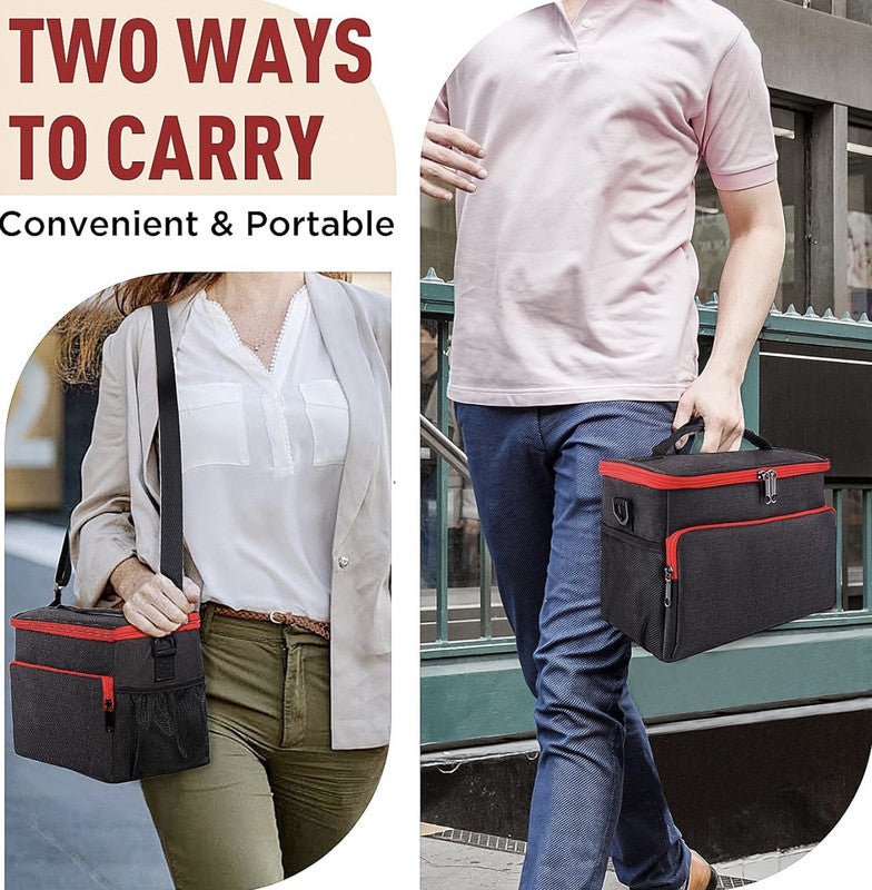 Downtown Insulated Lunch Bag Large Capacity Cooler Bag Thermal Food Storage Tote with Shoulder Strap for Work Travel Picnic