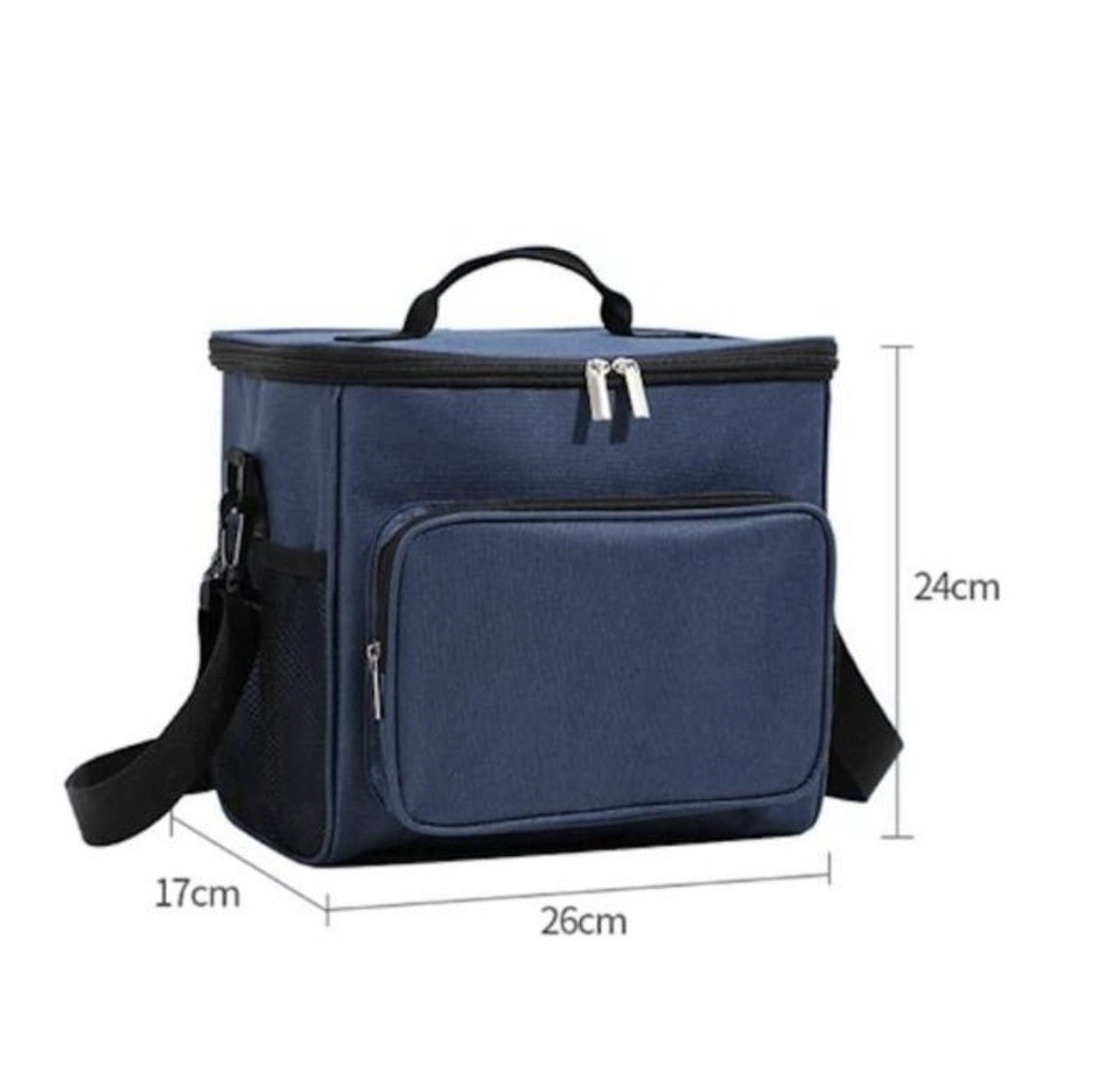 Downtown Insulated Lunch Bag Large Capacity Cooler Bag Thermal Food Storage Tote with Shoulder Strap for Work Travel Picnic (Blue)