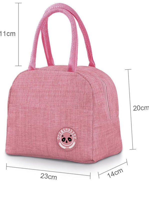 Downtown Insulated Lunch Bag Large Capacity Cooler Bag Thermal Food Storage Tote with Handle for Work Travel Picnic (Pink)