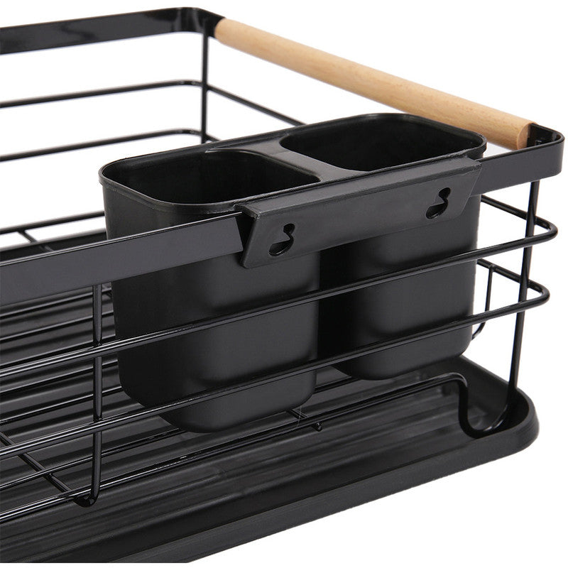 Downtown Dish Drying Rack with Drain Tray and Utensil Holder Kitchen Countertop Organizer Metal Dish Drainer Set