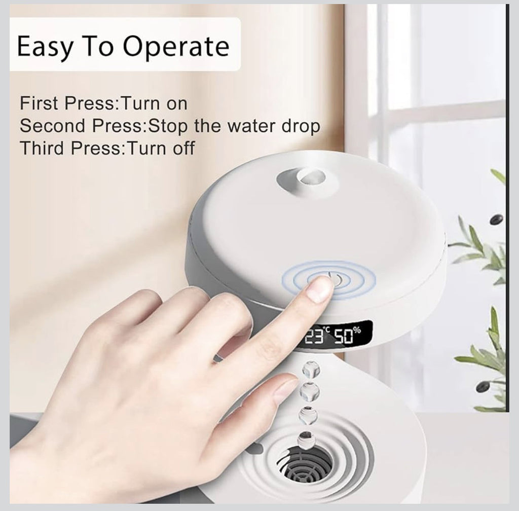 Downtown Ultrasonic Air Humidifier with LED Display Quiet Desk Humidifier USB Rechargeable Water Drop Mist Aroma Diffuser