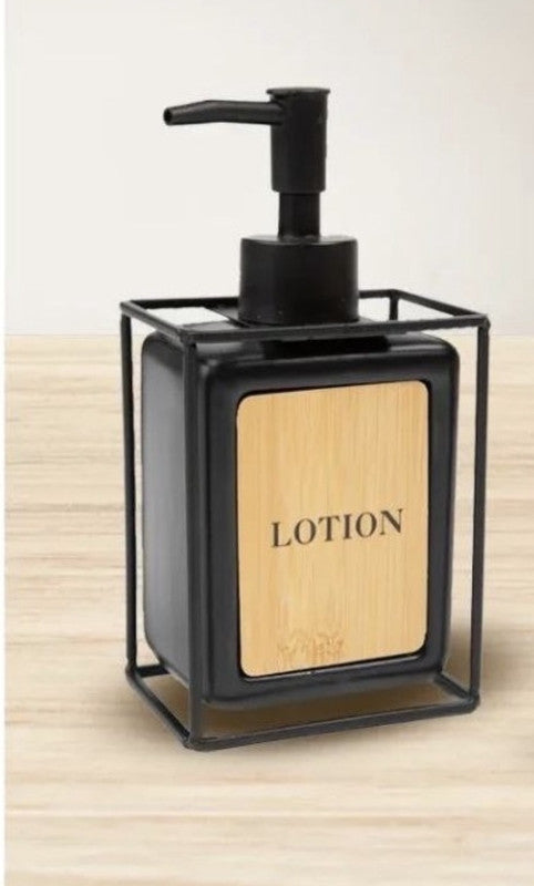 Downtown Soap Dispenser Pump Bottle Bathroom Kitchen Lotion Dispenser Modern Square Design with Holder Frame