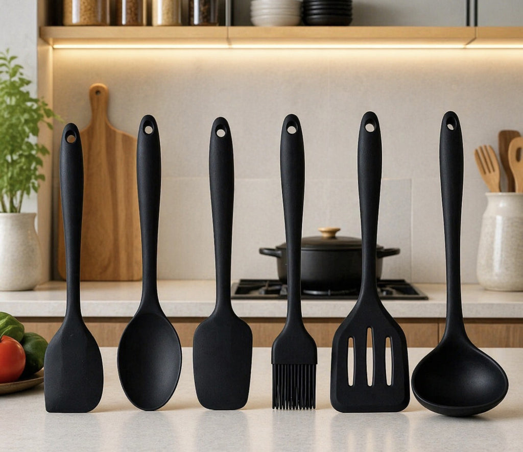 Downtown Silicone Kitchen Utensil Mini Set – Heat Resistant Non Stick Cooking Tools with Hanging Ring Set
