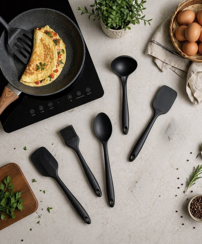 Downtown Silicone Kitchen Utensil Mini Set – Heat Resistant Non Stick Cooking Tools with Hanging Ring Set