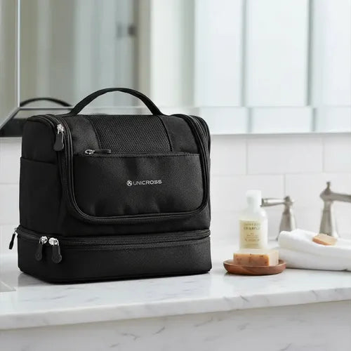 Downtown Hanging Toiletry Bag Travel Organizer – Portable Multi Layer Cosmetic Storage Bag with Hook for Makeup Accessories