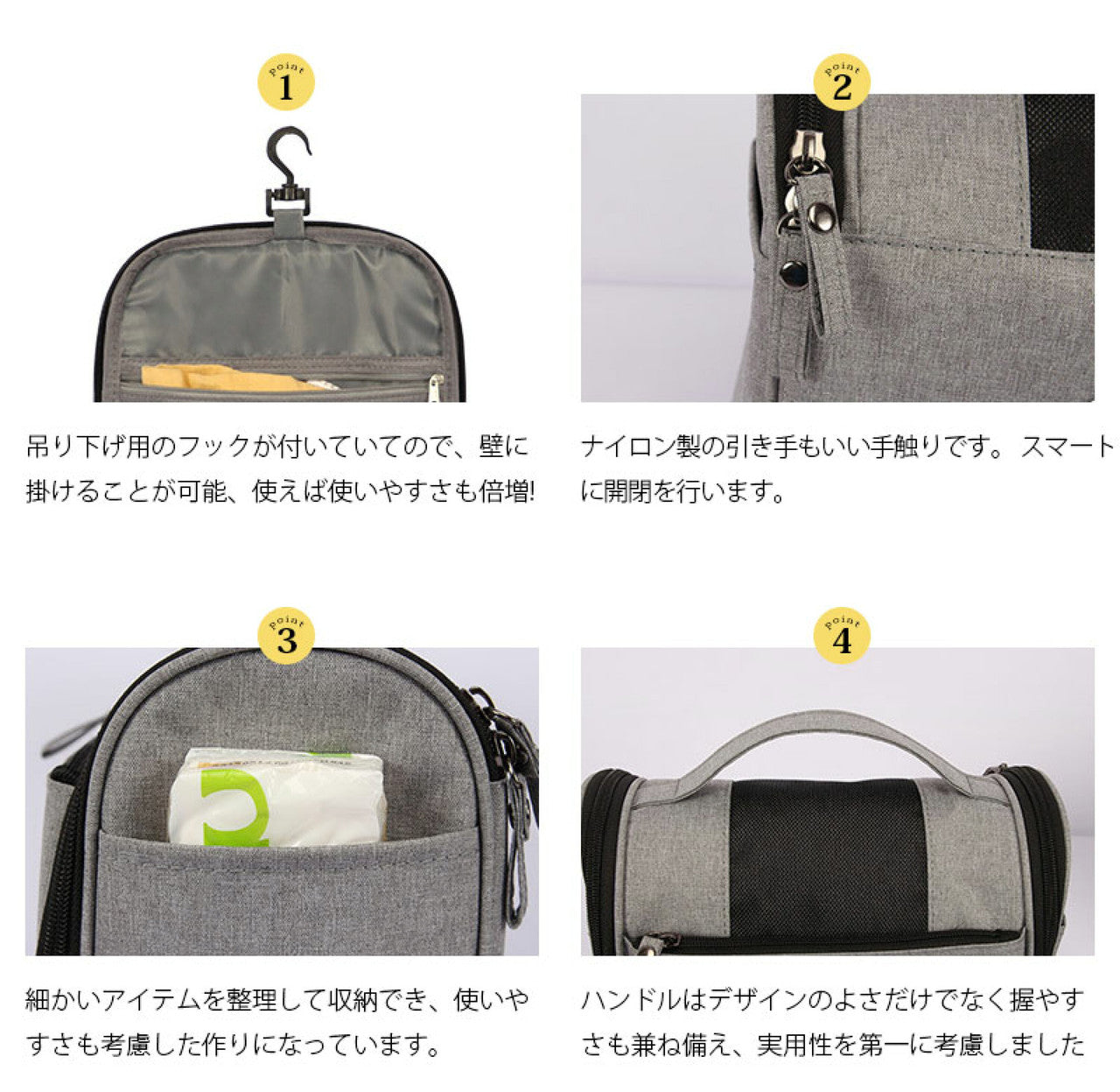 Downtown Hanging Toiletry Bag Travel Organizer – Portable Multi Layer Cosmetic Storage Bag with Hook for Makeup Accessories