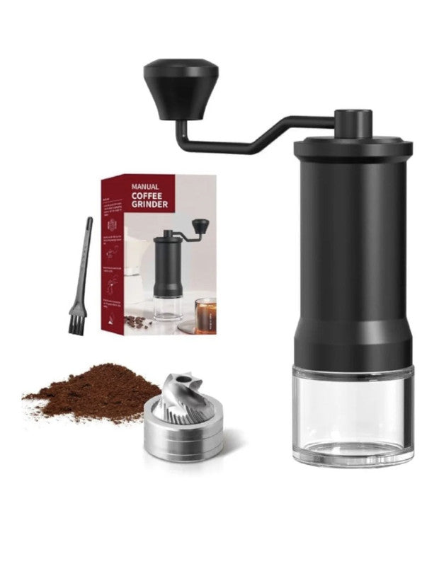 Downtown Manual Coffee Grinder with Adjustable Settings – Portable Hand Crank Coffee Bean Grinder with Glass Jar